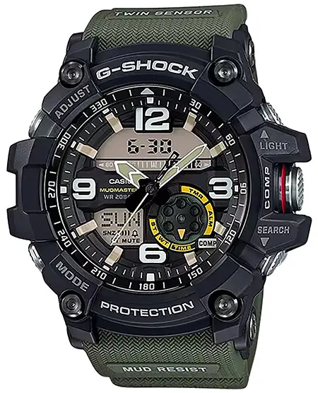 G-shock GG10001A3 G-Shock Tactical MudMaster Keep Time Green Size 145-215mm Features Digital Compass Webinar - 1
