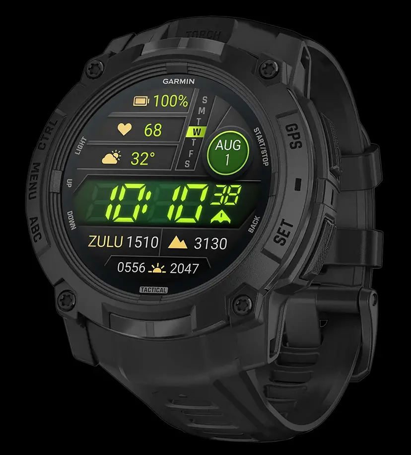 Garmin 0100302050 Instinct 3 Tactical Edition Black Band AMOLED Display Compatible w/ iPhone/Android Webinar - 1