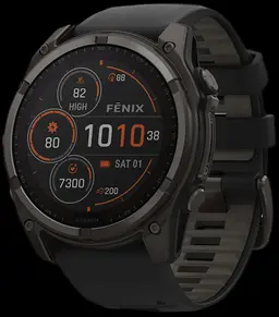 Garmin Fenix 8 Solar Gray Band Sunlight-Visible/Transflective MIP Display Compatible w/ iPhone/Android Webinar - 1