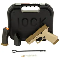 GLOCK 43X 9mm Sub-Compact Striker-Fired Pistol 3.41in Barrel Two-Tone Tan Cerakote 15+1 2 Magazines Webinar - 4