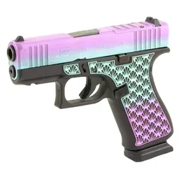 GLOCK 43X 9mm Sub-Compact Striker-Fired Pistol 3.41in Barrel 15+1 Island Bug Cerakote Shark Coast Tactical Custom Stipple Fixed Sights 2 Mags Webinar - 3