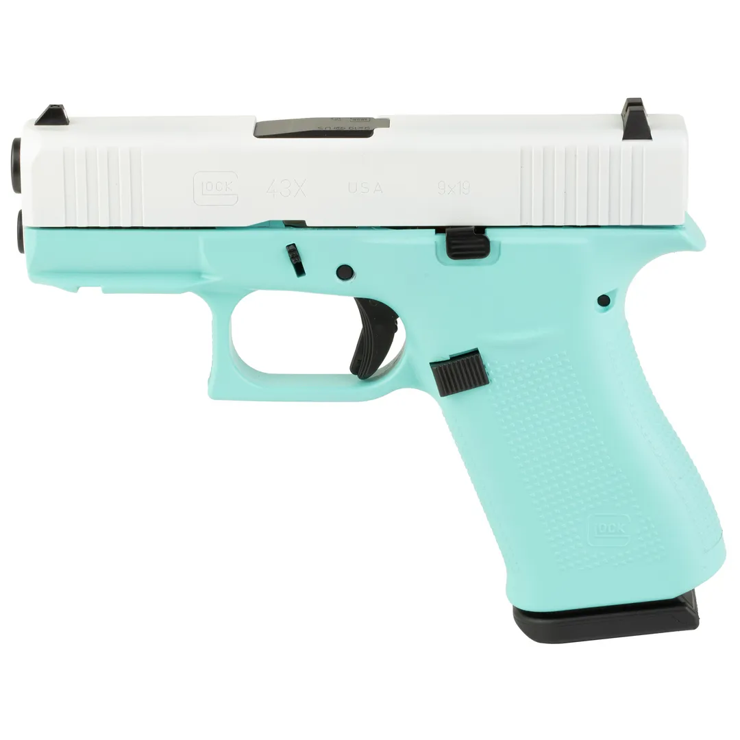 GLOCK 43X 9mm 10rd Robins Egg Blue White Cerakote Webinar