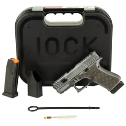 GLOCK 43X Hoth 9mm Sub-Compact Pistol 3.41in Barrel, Distressed Grey Cerakote, Greasy Cut Slide, Laser Stippled Grip, 15+1, 2 Mags Webinar - 4