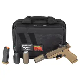 GLOCK 43X Hush Puppy 9mm Sub-Compact Pistol FDE 3.92in Threaded Barrel 1/2x28 Holosun 407K 15rd w/ Model 2 Suppressor Webinar - 4
