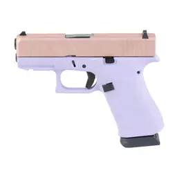 GLOCK 43X Lavender Luxe 9mm Sub-Compact Striker-Fired Pistol 3.41in Barrel Rose Gold Slide 15+1 2 Mags Webinar - 1