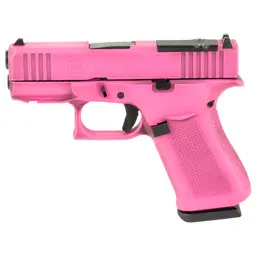 GLOCK 43X MOS 9mm 3.41in Striker-Fired Sub-Compact Pistol, 10+1, Battle Worn Bubble Gum Pink Cerakote, Optic Cut, 2 Mags Webinar - 2