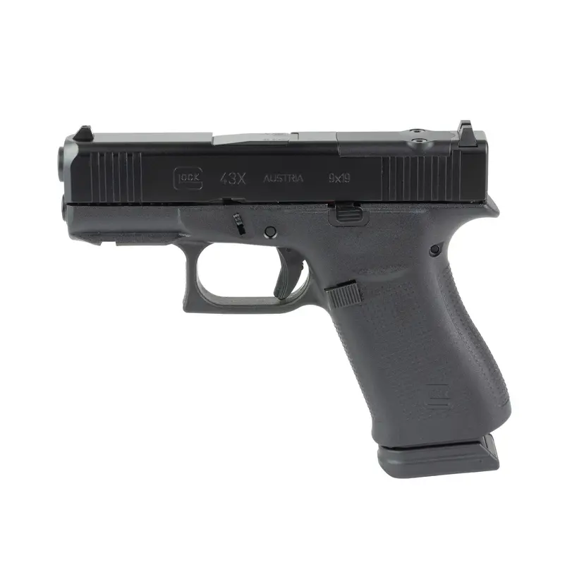 GLOCK 43X MOS 9mm Sub-Compact Striker-Fired Pistol 3.41in Barrel Black 15+1 Fixed Sights 2 Magazines Webinar - 1