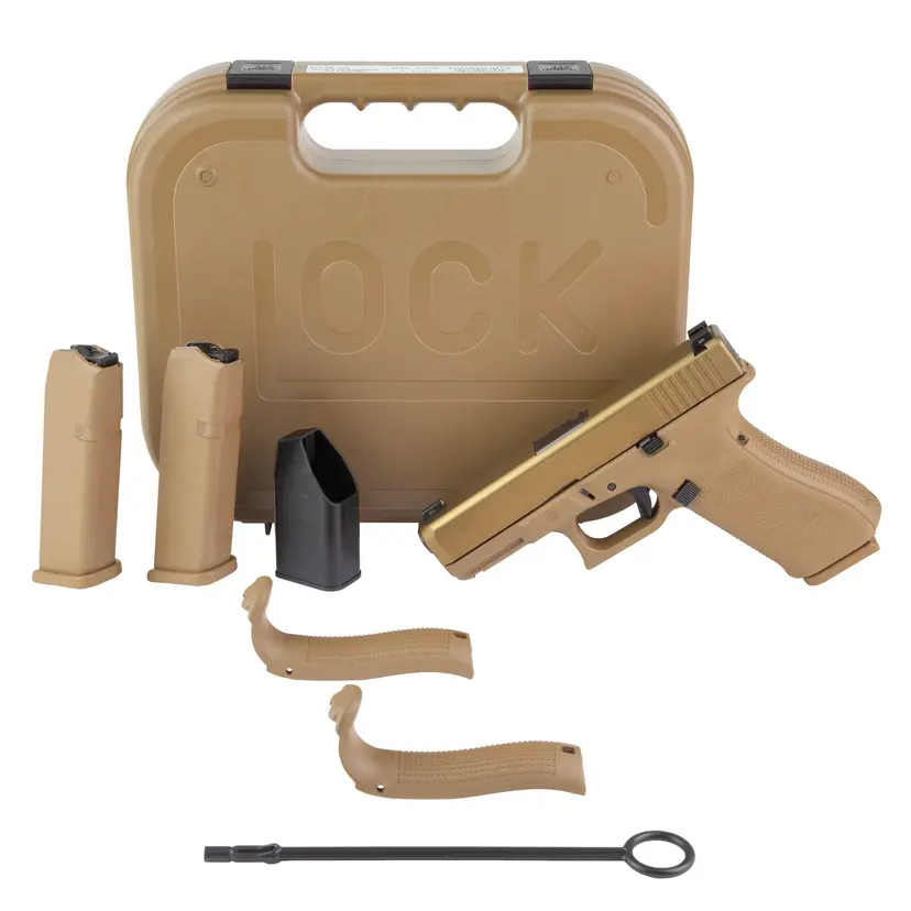 GLOCK 19X (V) V Series 9mm Compact Striker-Fired Pistol 4.02in GMB nPVD Coyote, Night Sights, 10RD, 3 Mags Webinar - 1