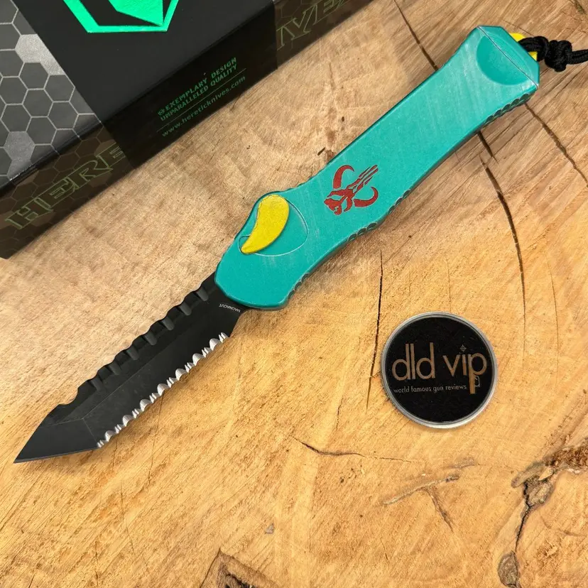 Heretic Knives Hydra Tanto DLC Bounty Hunter Full Serrated H006-6C-Bounty Webinar - 1