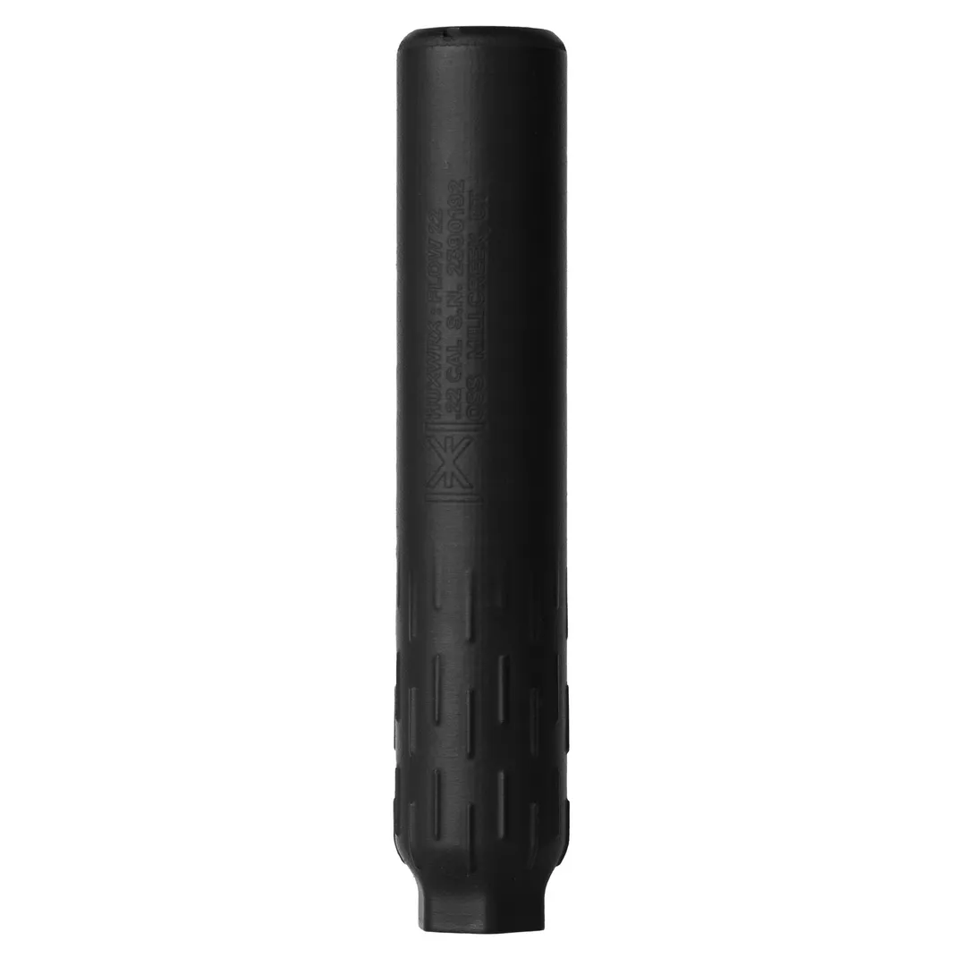 HUXWRX FLOW 22 Ti .22 LR Suppressor Black Cerakote Grade 5 Titanium 1/2x28 Direct Thread Webinar