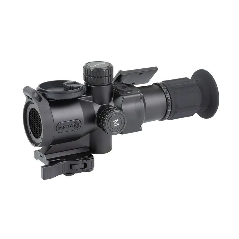INFITAC IOL 25 Thermal Rifle Scope 2x Base 1-8x Zoom 25mm 384x288 QD Picatinny Mount Black Webinar - 1