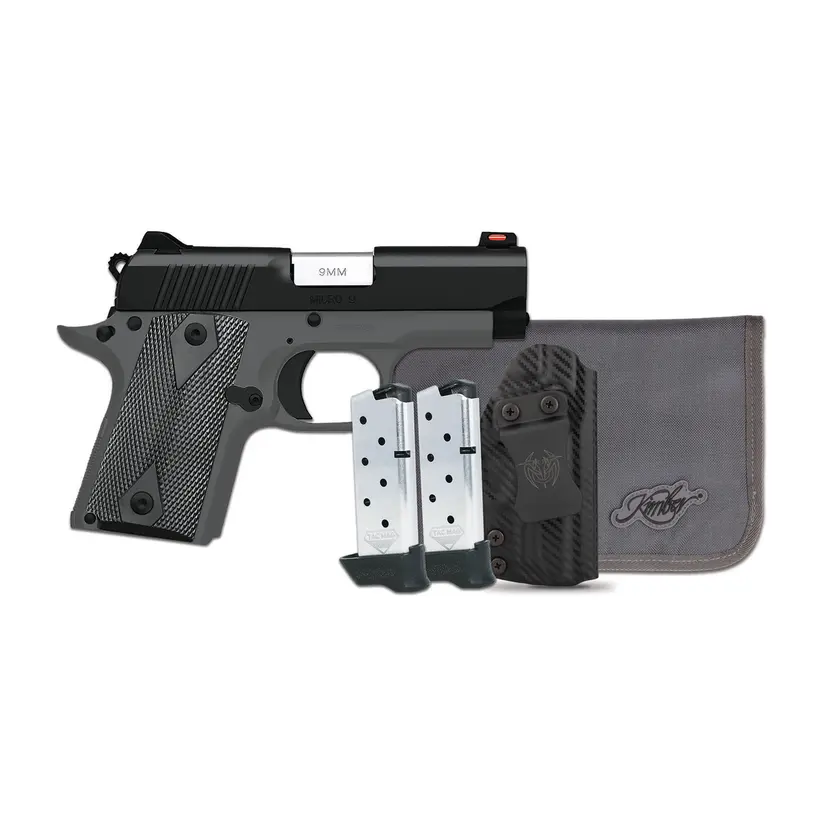 Kimber Micro 9 RTC Ghost Shadow Bundle 9mm 3.15in KimPro II Semi-Auto Pistol 7+1 2 Mags Fiber Optic Sight Holster Webinar - 1