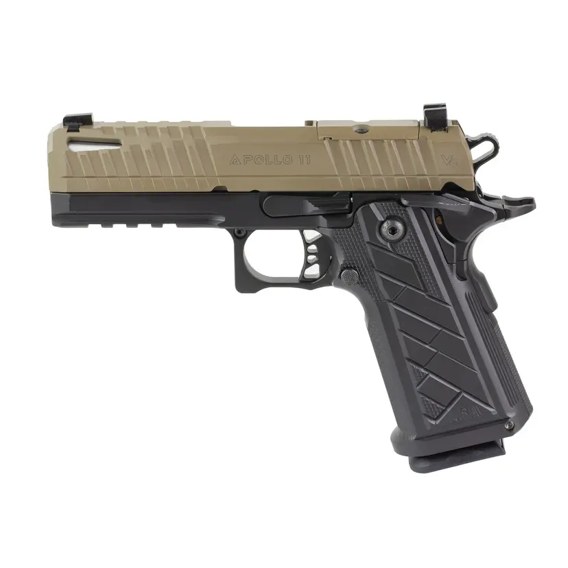 Live Free Armory Apollo 11 V2 Compact 9mm Semi-Auto 1911 Pistol 4.15in Barrel FDE Cerakote 18rd Webinar - 1
