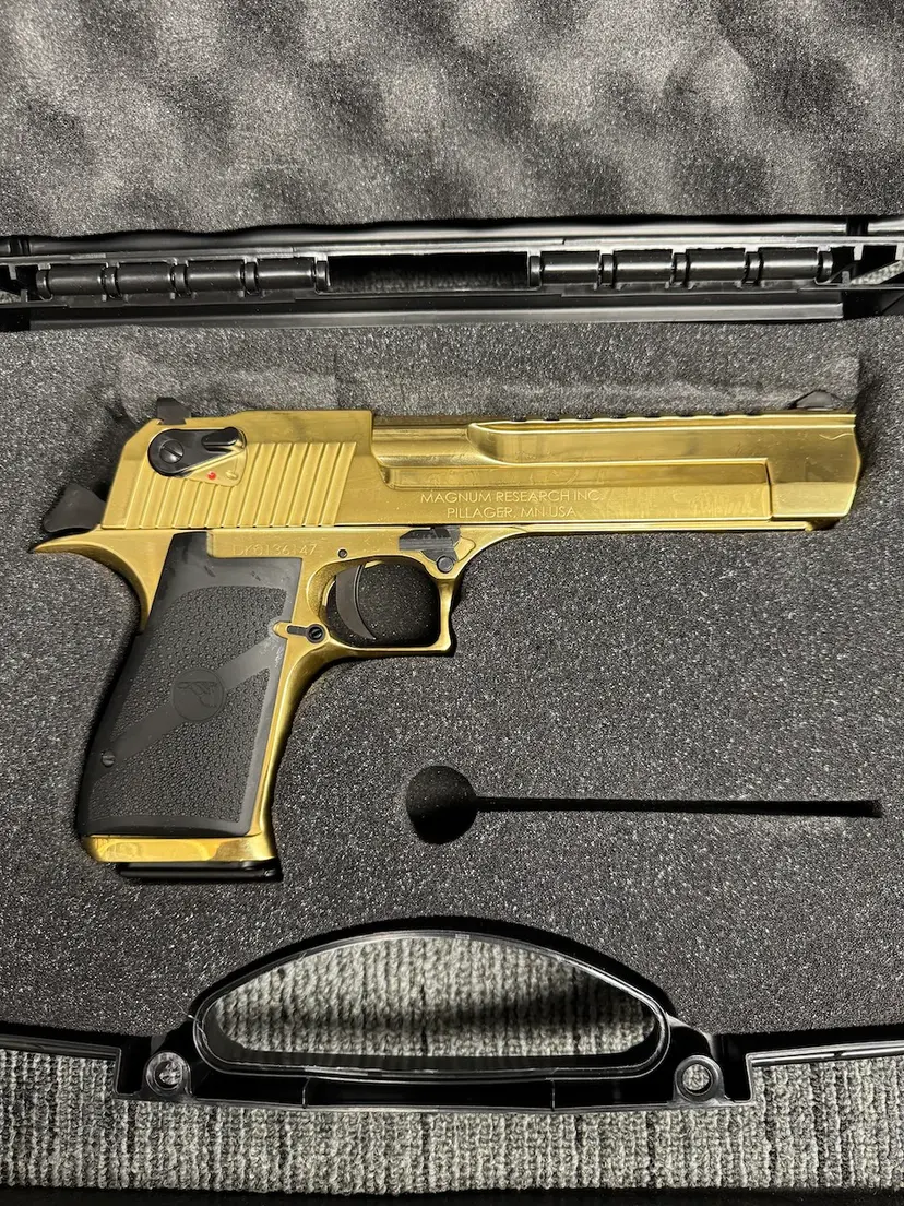 Magnum Research Desert Eagle MK19 .50 AE Gold/Black Webinar - 1