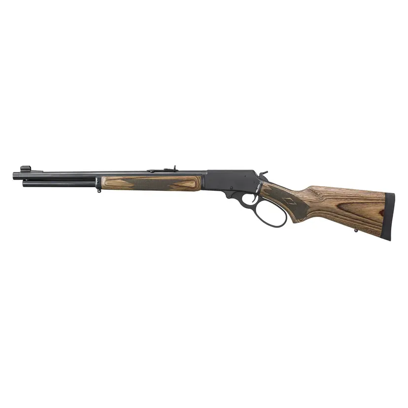 Marlin 1895 Guide Gun Large Loop Lever Action Rifle 45-70 Gov 19.1in Threaded Barrel Satin Blued Brown Laminate 6rd Webinar - 1