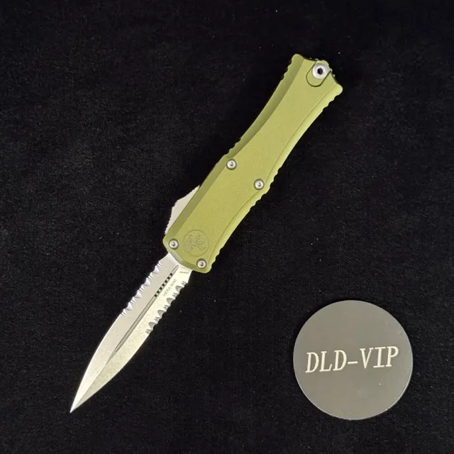 Microtech Hera II Mini D/E OD Green Stonewash Partial Serrated 1702M-11 OD Webinar