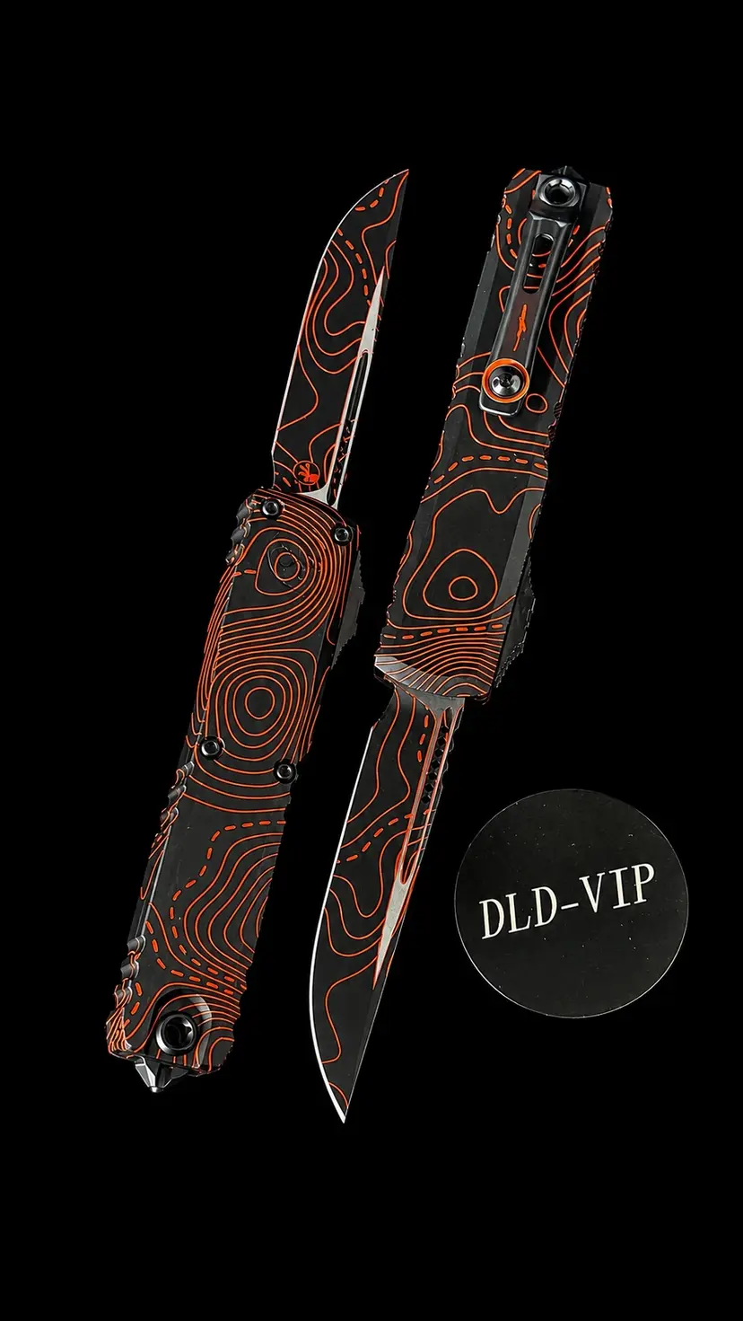 Microtech Ultratech S/E Gen IV Signature Series Topographic Black/Organge Camo Standard 11214-1 TPBKORCS Webinar - 1
