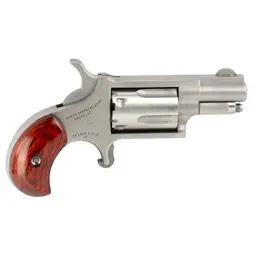 North American Arms NAA Mini Revolver .22 LR 1.125in Barrel 5-Round Stainless Matte, Wood Grips, Oval Ornate Belt Buckle Webinar - 4