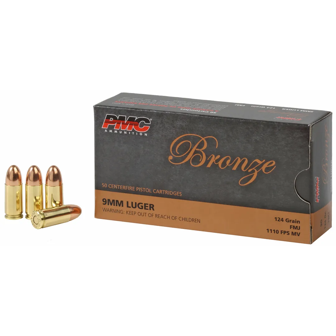 PMC Bronze 9mm 124gr FMJ Ammo 1,000 Round Case Webinar