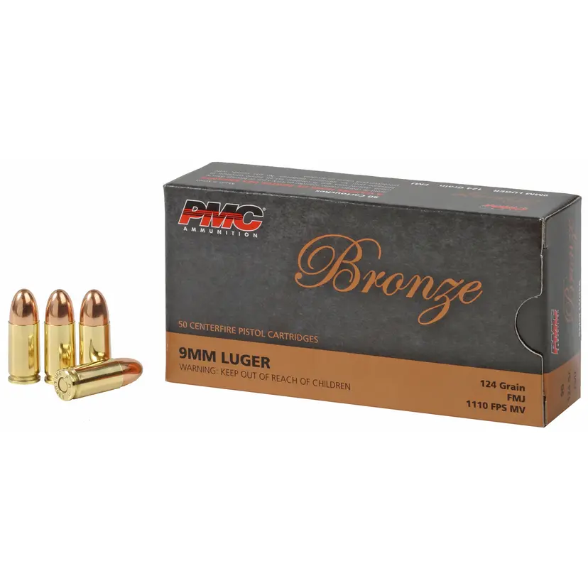 PMC Bronze 9mm 124gr FMJ Ammo 1,000 Round Case Webinar - 1