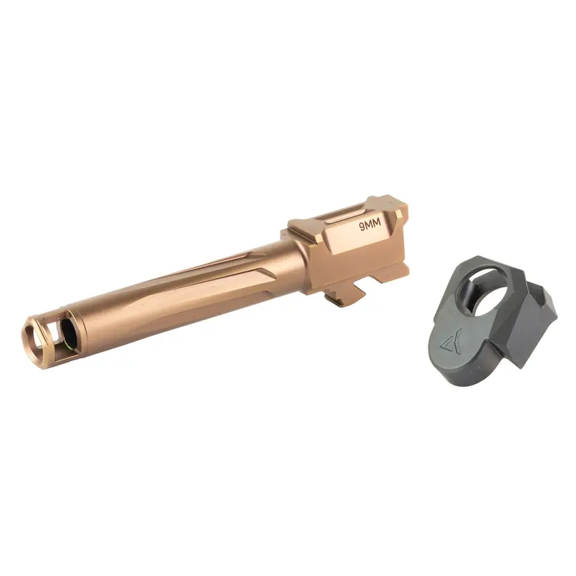 Radian Weapons RAMJET Barrel + AFTERBURNER Compensator for Glock 19/19X/45 Gen5 9mm DLC Bronze/Black INTRA-LOK Webinar - 1