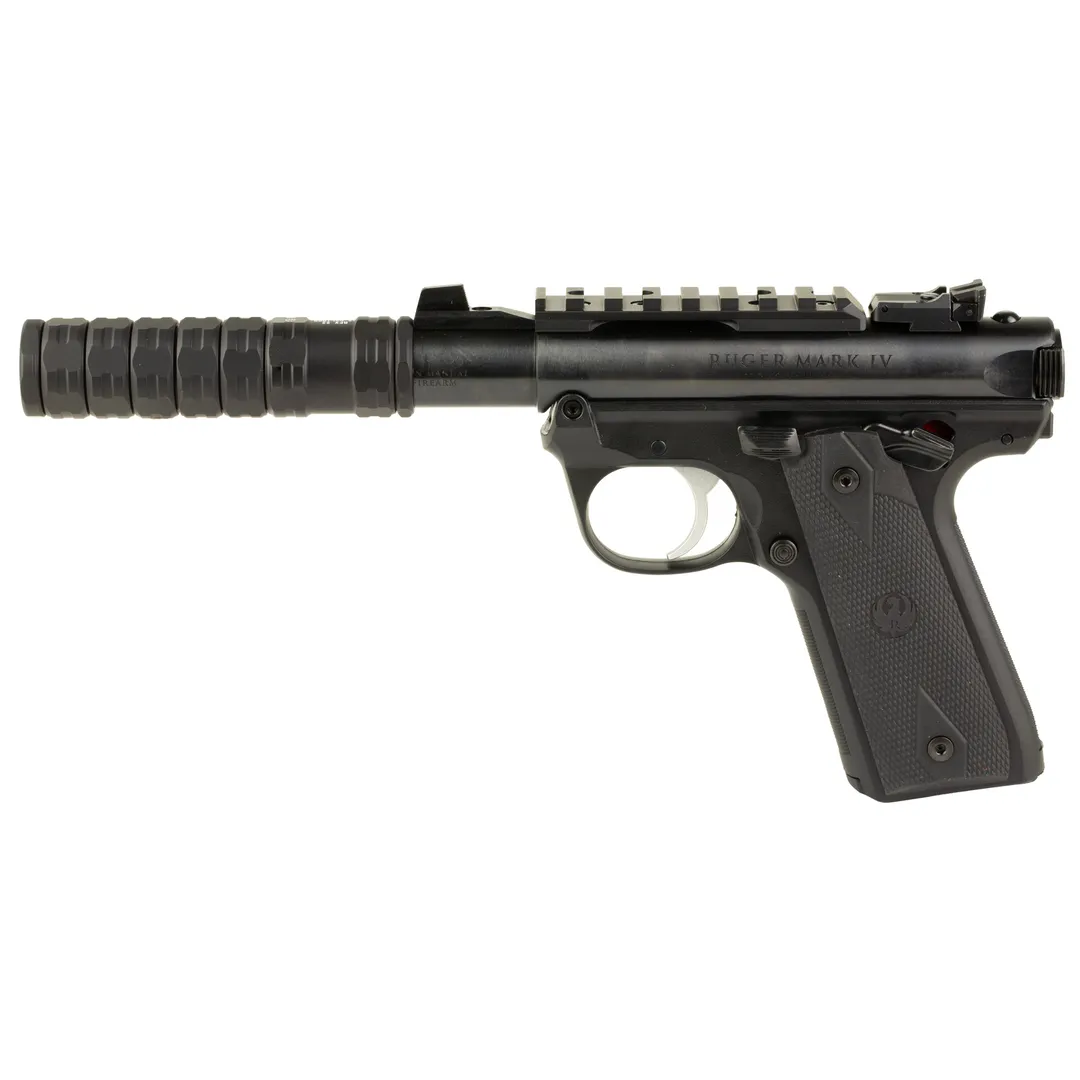 Ruger Mark IV 22/45 Pygmy Shark .22LR 3.1in Threaded Barrel 1/2x28 Black 10rd w/ JK 105 VERSAX 22 Suppressor Webinar