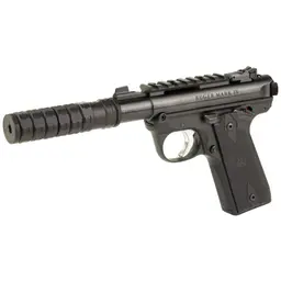 Ruger Mark IV 22/45 Pygmy Shark .22LR 3.1in Threaded Barrel 1/2x28 Black 10rd w/ JK 105 VERSAX 22 Suppressor Webinar - 3