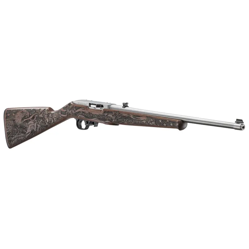 Ruger 10/22 America’s 250th Anniversary Edition .22 LR Semi-Auto Rifle, 18.5in Cold-Hammer Forged Barrel, Engraved Walnut Stock, BX-Trigger, 10rd Webinar - 1
