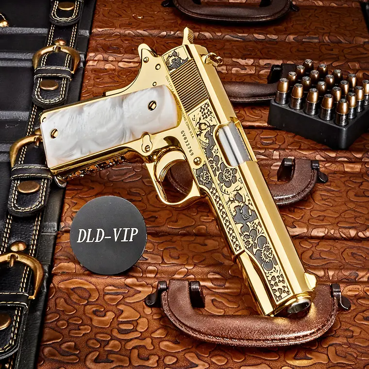 Seattle Engraving & Colt 1911 .45ACP Series 70 24K Gold Skulls & Flowers Webinar - 1