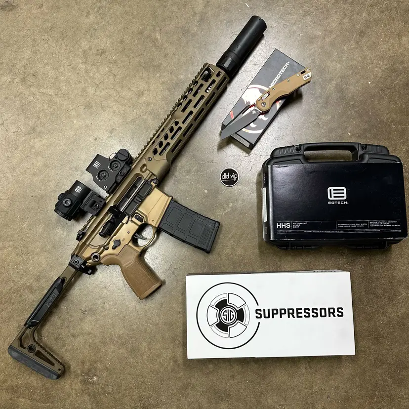 SIG Sauer MCX Spear-LT SBR 5.56 + SIG Sauer SLX556 Suppressor + EOTech HHS VI EXPS3-2 and 3X Magnifi - 1