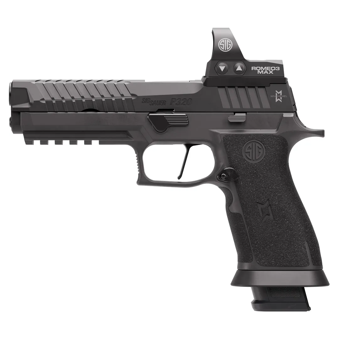 Sig Sauer P320 MAX 2.0 Full Size 9mm Semi-Auto Striker Pistol 5in Bull Barrel Nitron Black w Romeo3X Webinar