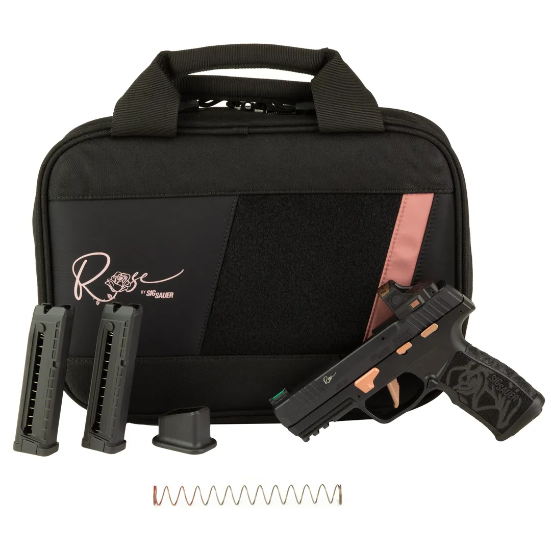 Sig Sauer P322 ROSE ROMEO-RS .22 LR Compact Semi-Auto Pistol 4in Threaded Barrel 20+1 Black/Rose Gold w/ 3 Mags Webinar