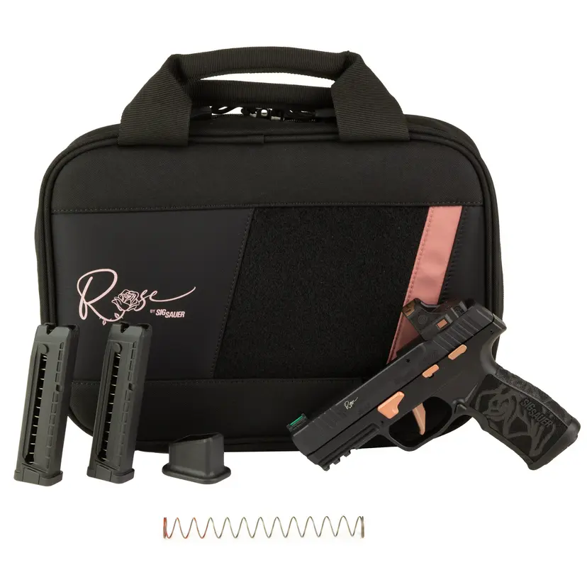 Sig Sauer P322 ROSE ROMEO-RS .22 LR Compact Semi-Auto Pistol 4in Threaded Barrel 20+1 Black/Rose Gold w/ 3 Mags Webinar - 1