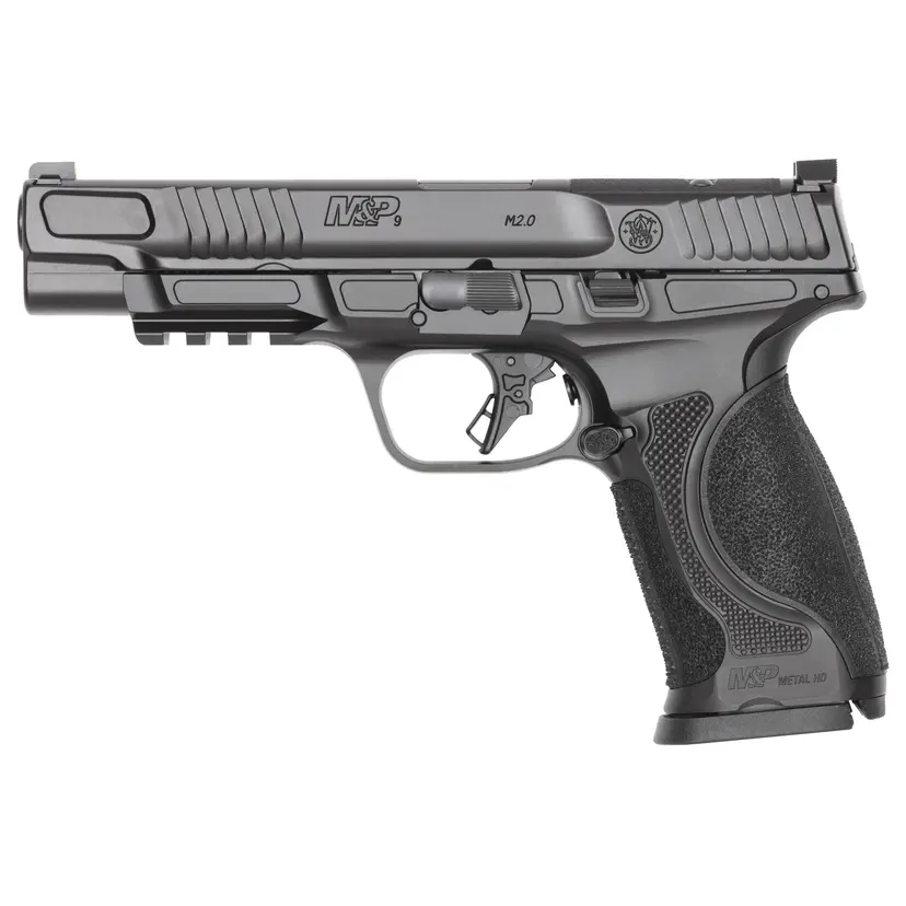 Smith & Wesson M&P 9 M2.0 Metal 9mm Striker-Fired Optics Ready Pistol 5in Barrel Armornite Black 15+1 2 Mags Webinar - 1
