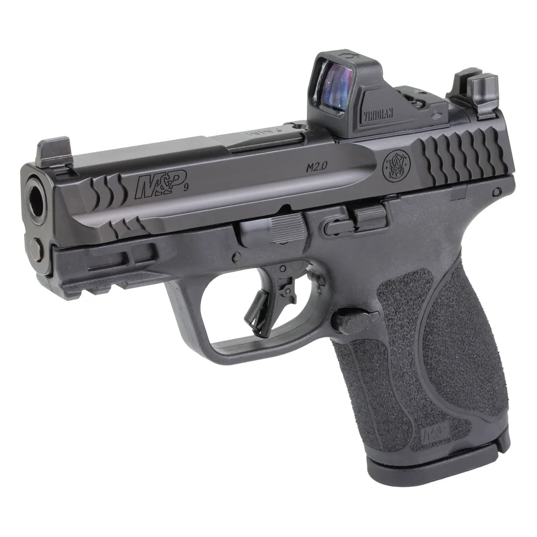 Smith & Wesson M&P M2.0 Compact 9mm 3.6in Optics Ready 15+1 Striker-Fired Pistol Bundle, Black, RFX11 Green Dot, 5 Mags, Savior Bag Webinar