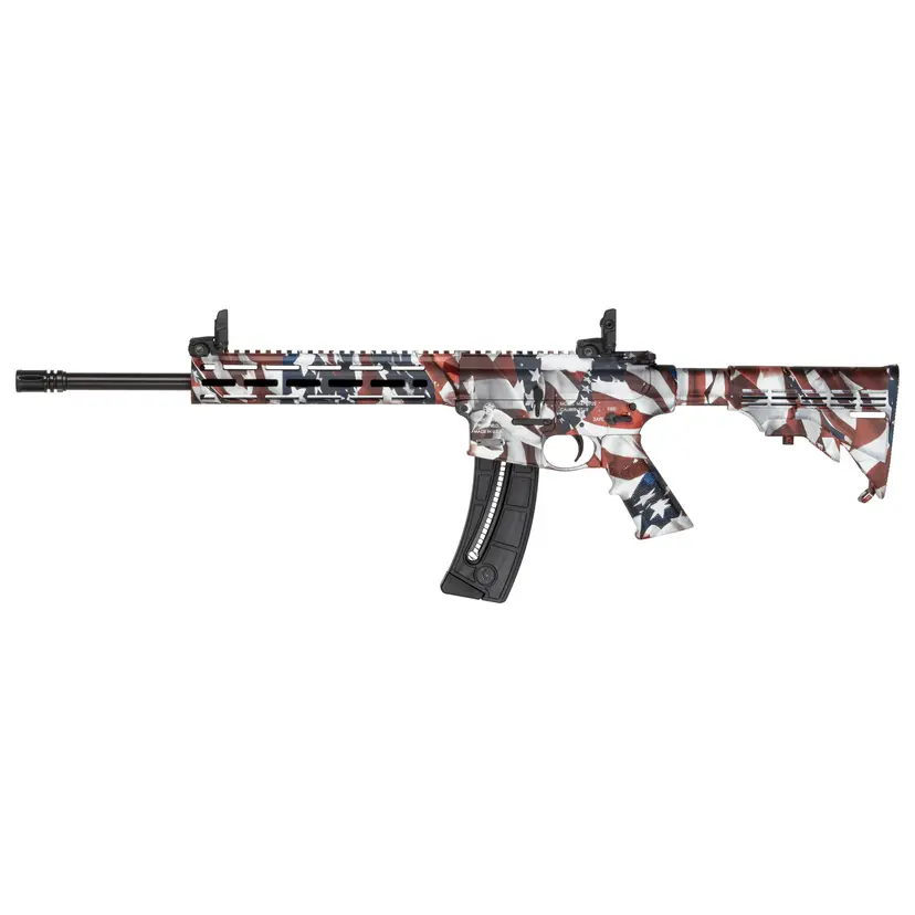 Smith & Wesson M&P15-22 Sport .22LR Semi-Auto Rifle 16.5in Threaded Barrel 25rd Flag Cerakote Finish Webinar - 1
