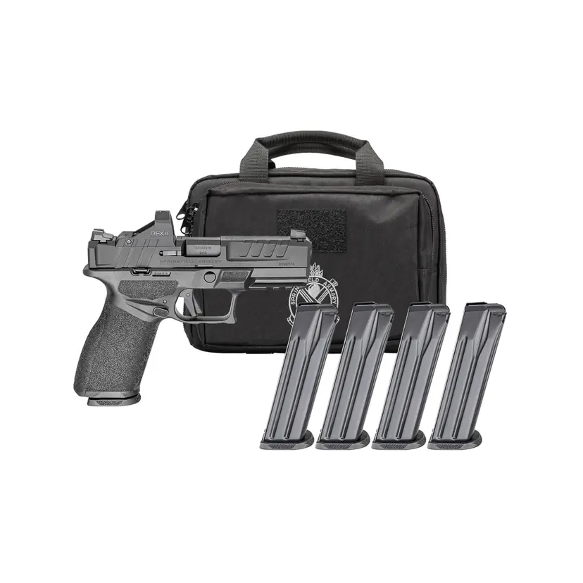 Springfield Echelon 4.0 FC 9mm Full-Size Striker-Fired Pistol 4in Black Melonite Optics Ready Gear Pack 15rd 4 Mags Viridian RFX11 Webinar - 1