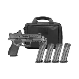 Springfield Echelon 4.0C 9mm Compact Striker-Fired Polymer Pistol 4in Black Melonite Optics Ready w Viridian Green Dot 15rd 4 Mags Range Bag Webinar - 1