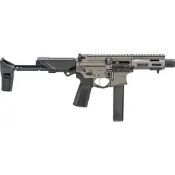 Springfield SAINT VICTOR Tactical PDW 9mm Semi-Auto Pistol 5.5in Tungsten Cerakote 32rd w/ SB Tactical HBPDW Brace Webinar - 2