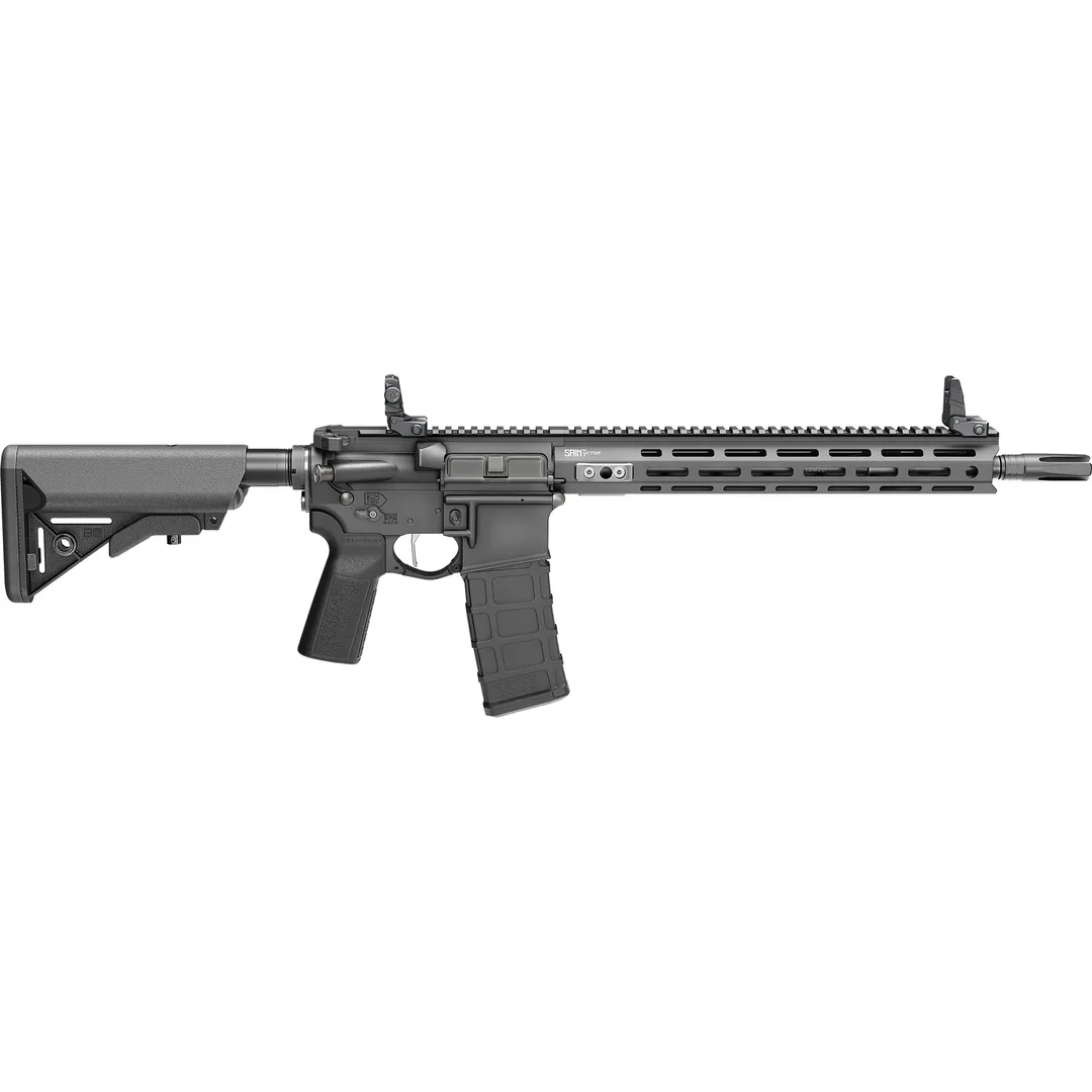 Springfield SAINT Victor V2 AR-15 Semi-Auto Rifle 5.56 NATO 14in Pinned & Welded (16in OAL) Black B5 Furniture Flip-Up Sights 30rd Webinar