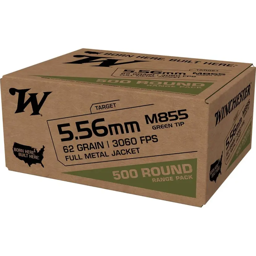 Winchester 5.56 M855 62Gr FMJ Green Tip 500rd Case Webinar - 1